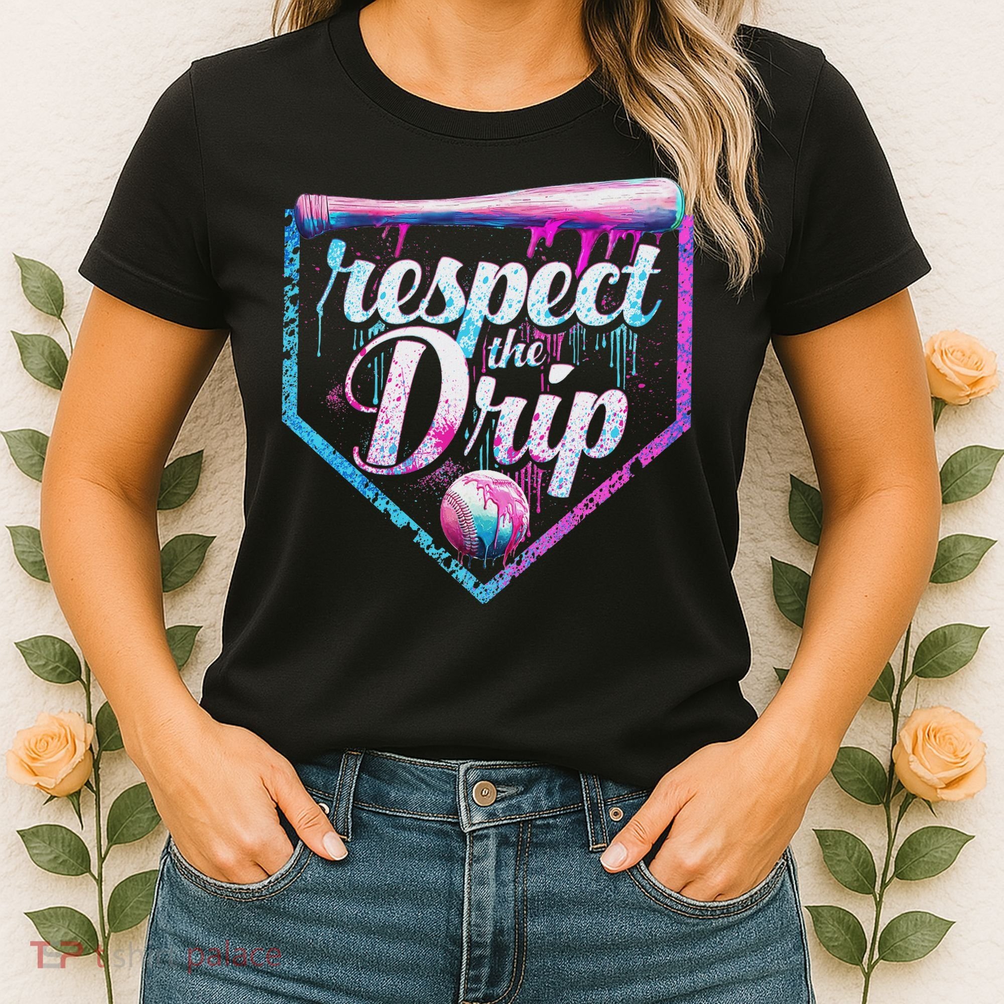 Baseball Drip Ice Cream Dripping Respect The Drip  Women's T-Shirt