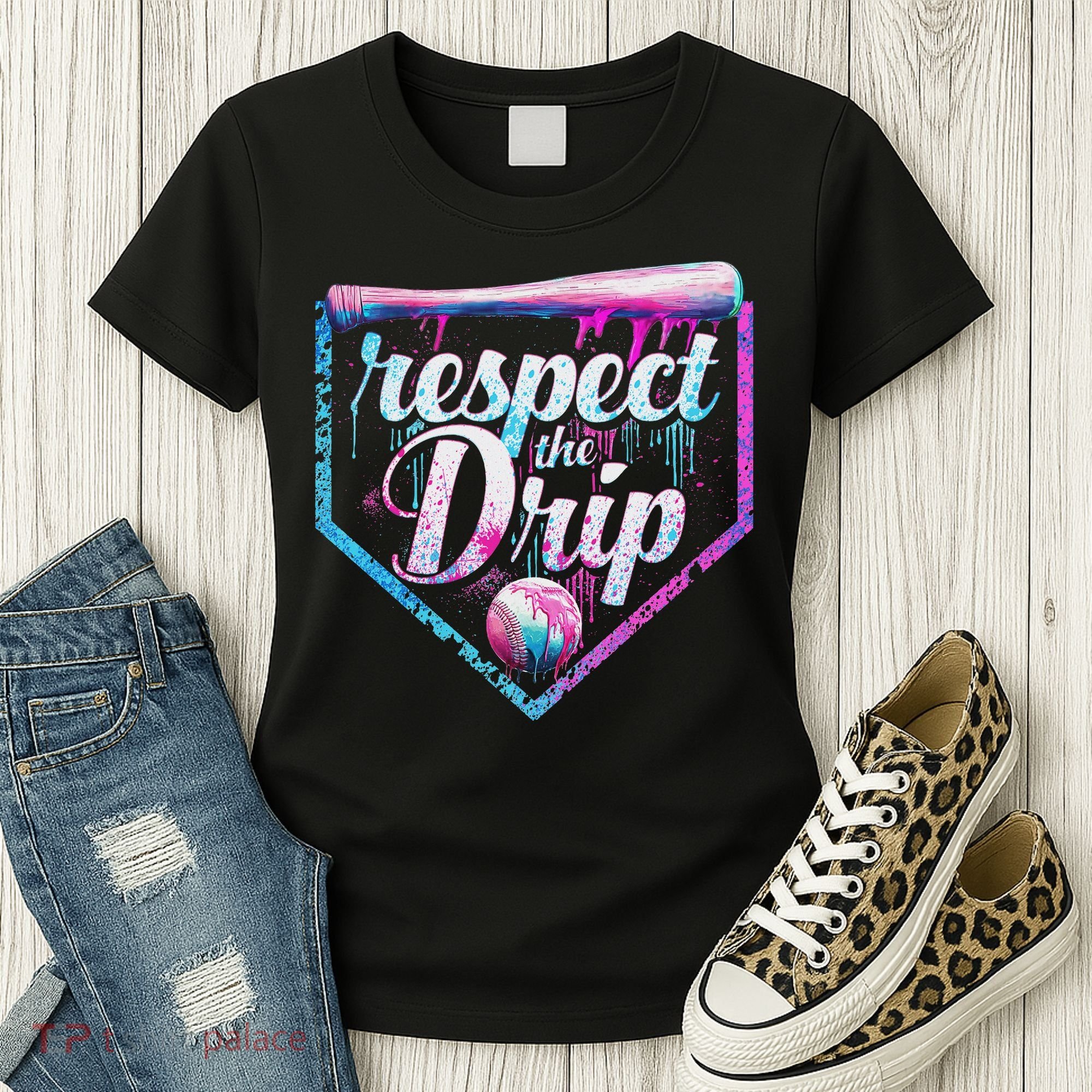 Baseball Drip Ice Cream Dripping Respect The Drip  Women's T-Shirt