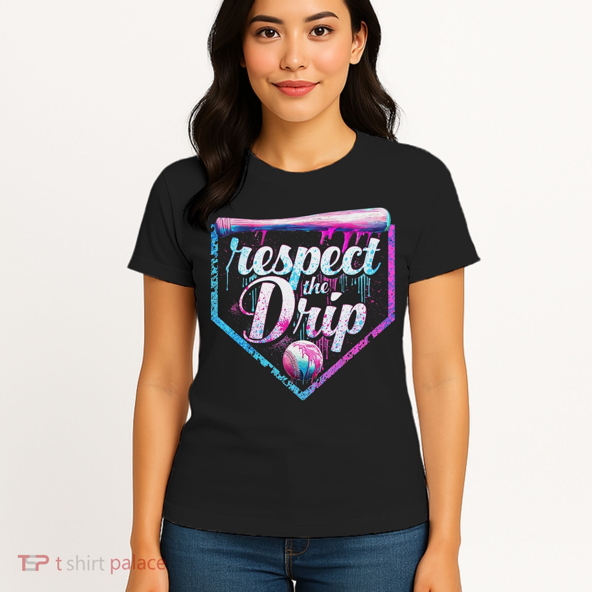 Baseball Drip Ice Cream Dripping Respect The Drip  Women's T-Shirt