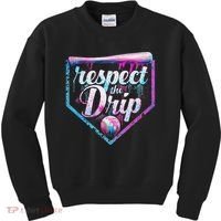 Baseball Drip Ice Cream Dripping Respect The Drip  Kids Sweatshirt thumb 0