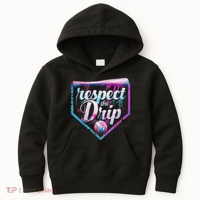 Baseball Drip Ice Cream Dripping Respect The Drip  Kids Hoodie