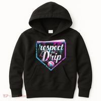 Baseball Drip Ice Cream Dripping Respect The Drip  Kids Hoodie thumb 0