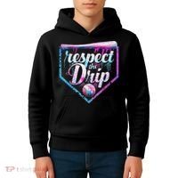Baseball Drip Ice Cream Dripping Respect The Drip  Kids Hoodie thumb 4