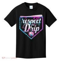Baseball Drip Ice Cream Dripping Respect The Drip  Kids T-Shirt thumb 0