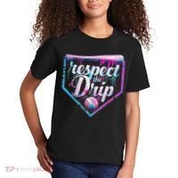 Baseball Drip Ice Cream Dripping Respect The Drip  Kids T-Shirt thumb 2