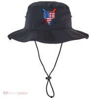 Baseball Drip Ice Cream Patriotic American Flag Bucket Hat thumb 0