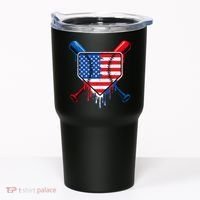 Baseball Drip Ice Cream Patriotic American Flag Tumbler thumb 0