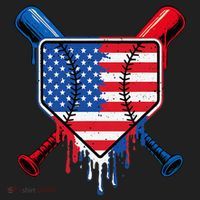 Baseball Drip Ice Cream Patriotic American Flag Tumbler thumb 3