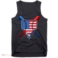 Baseball Drip Ice Cream Patriotic American Flag Tank Top thumb 0