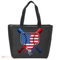 Baseball Drip Ice Cream Patriotic American Flag Tote Bag thumb 0