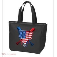 Baseball Drip Ice Cream Patriotic American Flag Tote Bag thumb 3