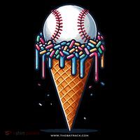 Baseball Drip Ice Cream Cone With Sprinkles Doggie Tank thumb 4