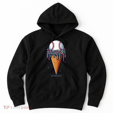 Baseball Drip Ice Cream Cone With Sprinkles Hoodie