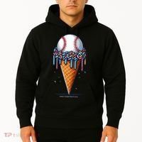 Baseball Drip Ice Cream Cone With Sprinkles Hoodie thumb 2