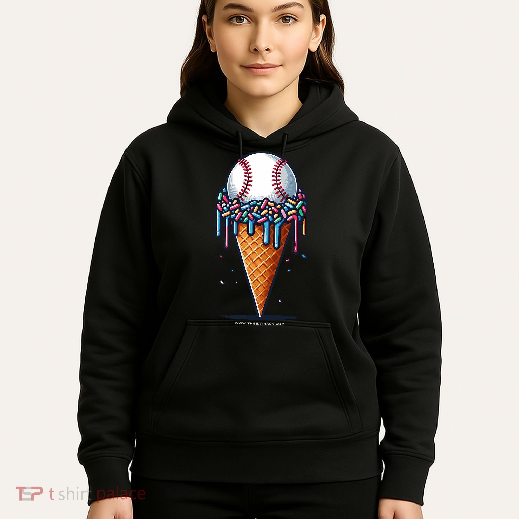 Baseball Drip Ice Cream Cone With Sprinkles Hoodie