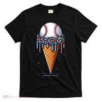 Baseball Drip Ice Cream Cone With Sprinkles T-Shirt thumb 0