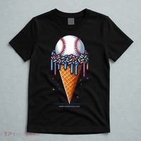Baseball Drip Ice Cream Cone With Sprinkles T-Shirt thumb 5