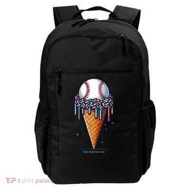 Baseball Drip Ice Cream Cone With Sprinkles Backpack