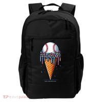 Baseball Drip Ice Cream Cone With Sprinkles Backpack thumb 0