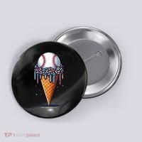 Baseball Drip Ice Cream Cone With Sprinkles Button thumb 0
