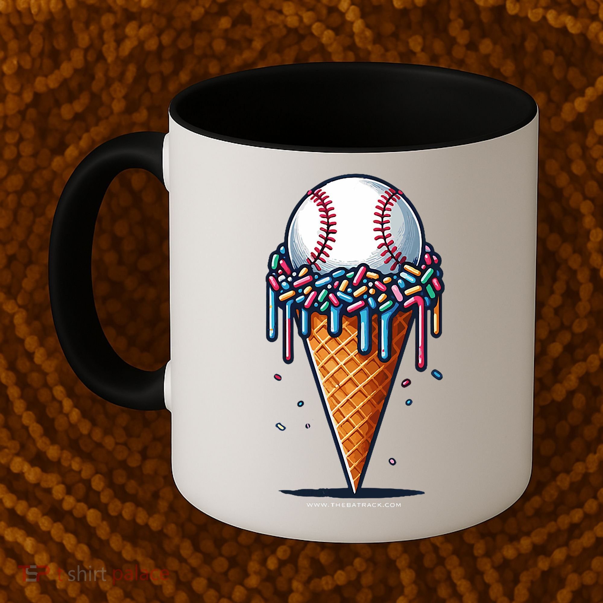 Baseball Drip Ice Cream Cone With Sprinkles Coffee Mug