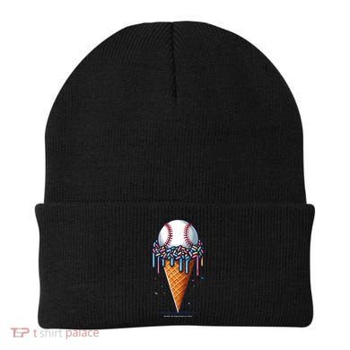 Baseball Drip Ice Cream Cone With Sprinkles Beanie