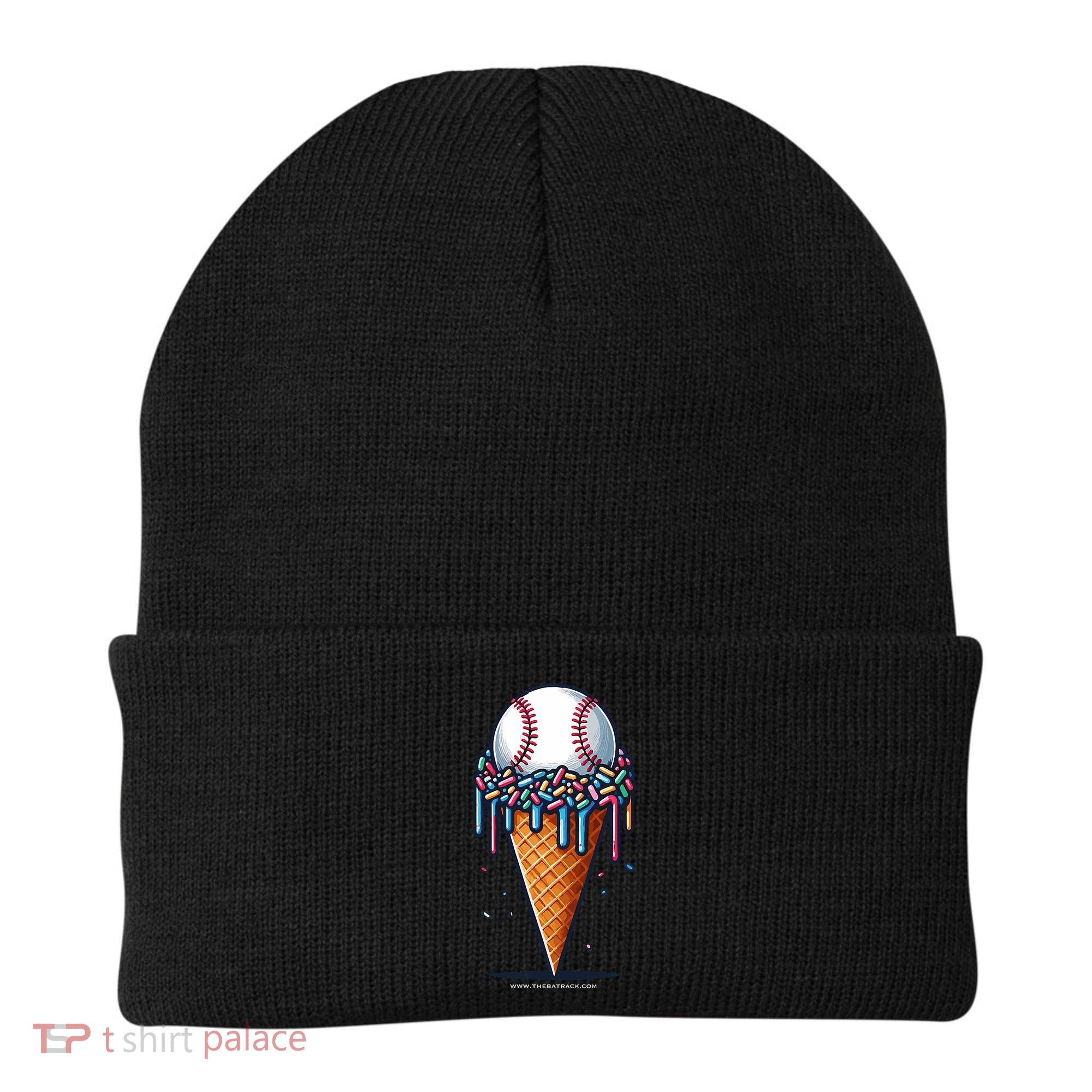 Baseball Drip Ice Cream Cone With Sprinkles Beanie