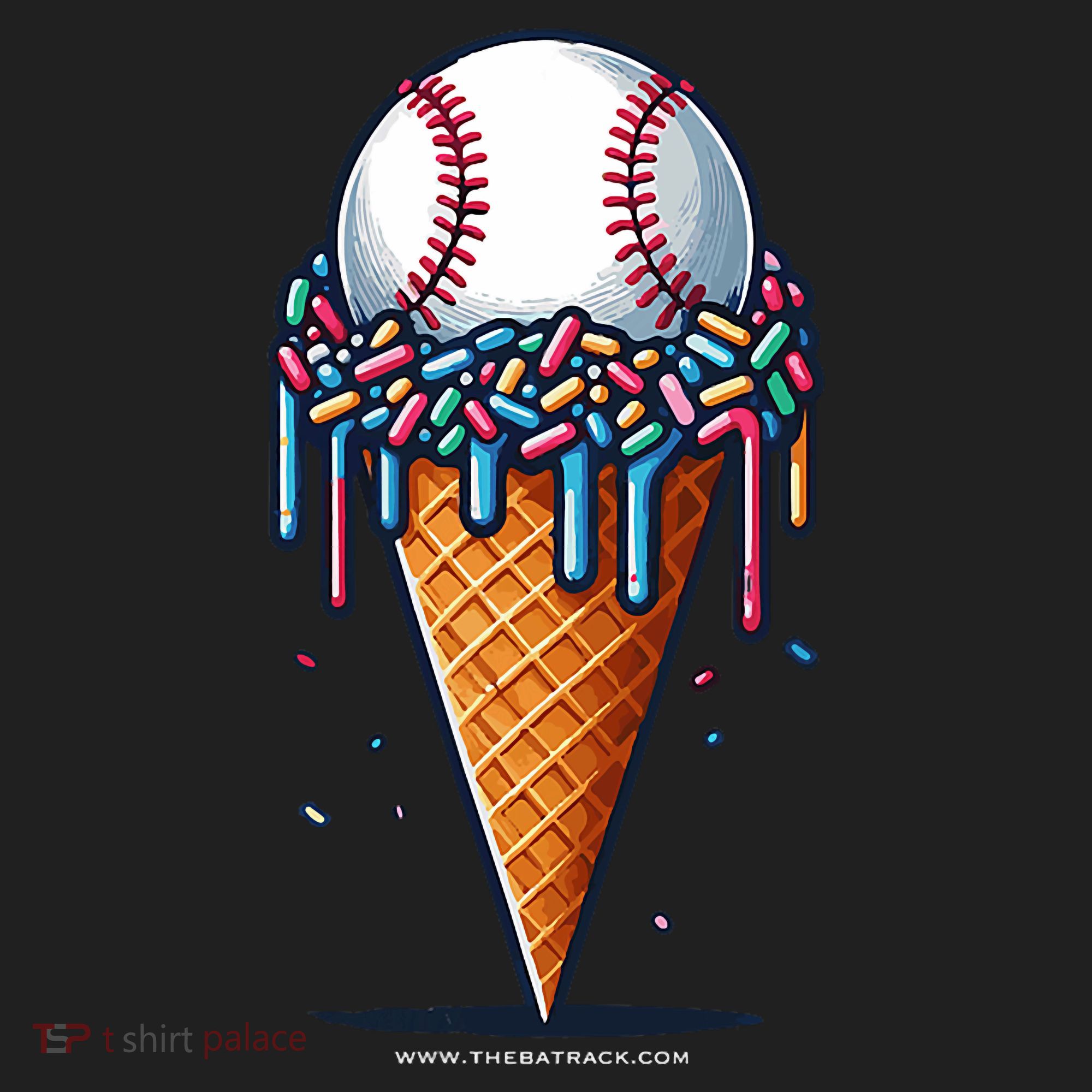 Baseball Drip Ice Cream Cone With Sprinkles Beanie