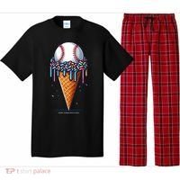 Baseball Drip Ice Cream Cone With Sprinkles Pajama Set thumb 0