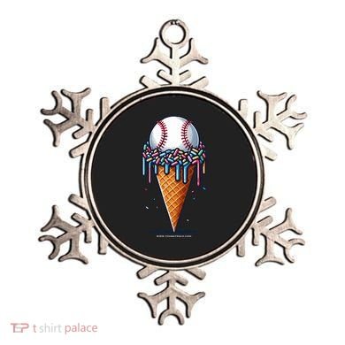 Baseball Drip Ice Cream Cone With Sprinkles Ornament