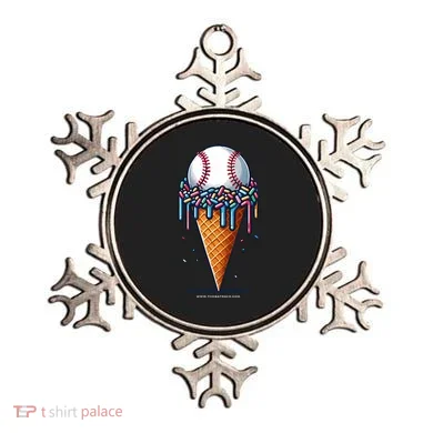 Baseball Drip Ice Cream Cone With Sprinkles Ornament