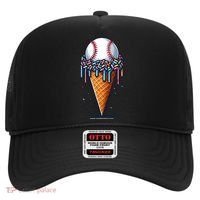 Baseball Drip Ice Cream Cone With Sprinkles Hat thumb 0