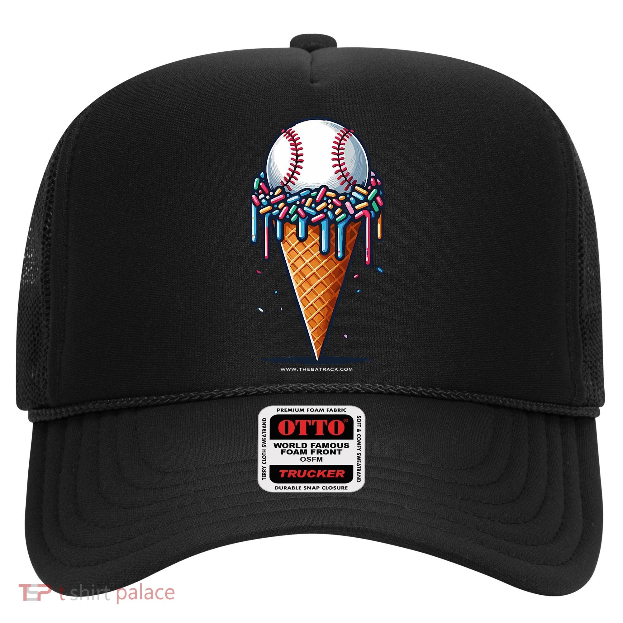 Baseball Drip Ice Cream Cone With Sprinkles Hat