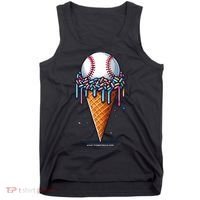 Baseball Drip Ice Cream Cone With Sprinkles Tank Top thumb 0