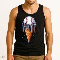Baseball Drip Ice Cream Cone With Sprinkles Tank Top thumb 3