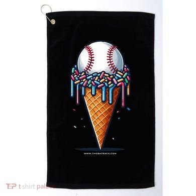 Baseball Drip Ice Cream Cone With Sprinkles Golf Towel