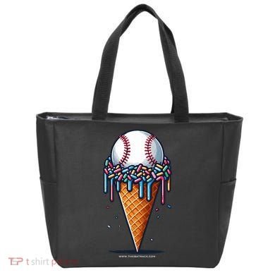 Baseball Drip Ice Cream Cone With Sprinkles Tote Bag