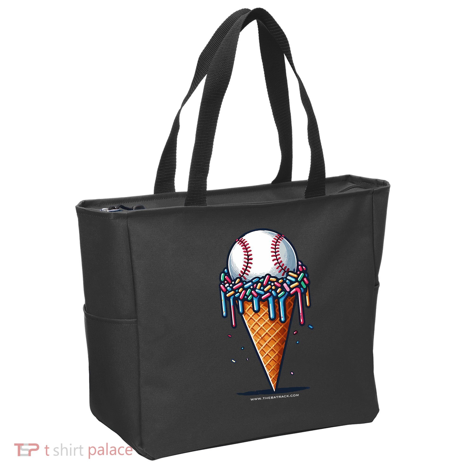 Baseball Drip Ice Cream Cone With Sprinkles Tote Bag