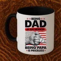 Being Dad Is An Honor Being Papa Is Priceless USA American Flag Coffee Mug thumb 2