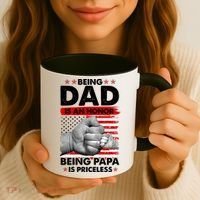Being Dad Is An Honor Being Papa Is Priceless USA American Flag Coffee Mug thumb 3