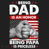 Being Dad Is An Honor Being Papa Is Priceless USA American Flag Beanie thumb 2