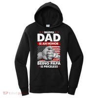 Being Dad Is An Honor Being Papa Is Priceless USA American Flag Women's Hoodie thumb 0