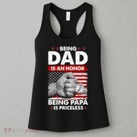 Being Dad Is An Honor Being Papa Is Priceless USA American Flag Women's Tank Top thumb 3