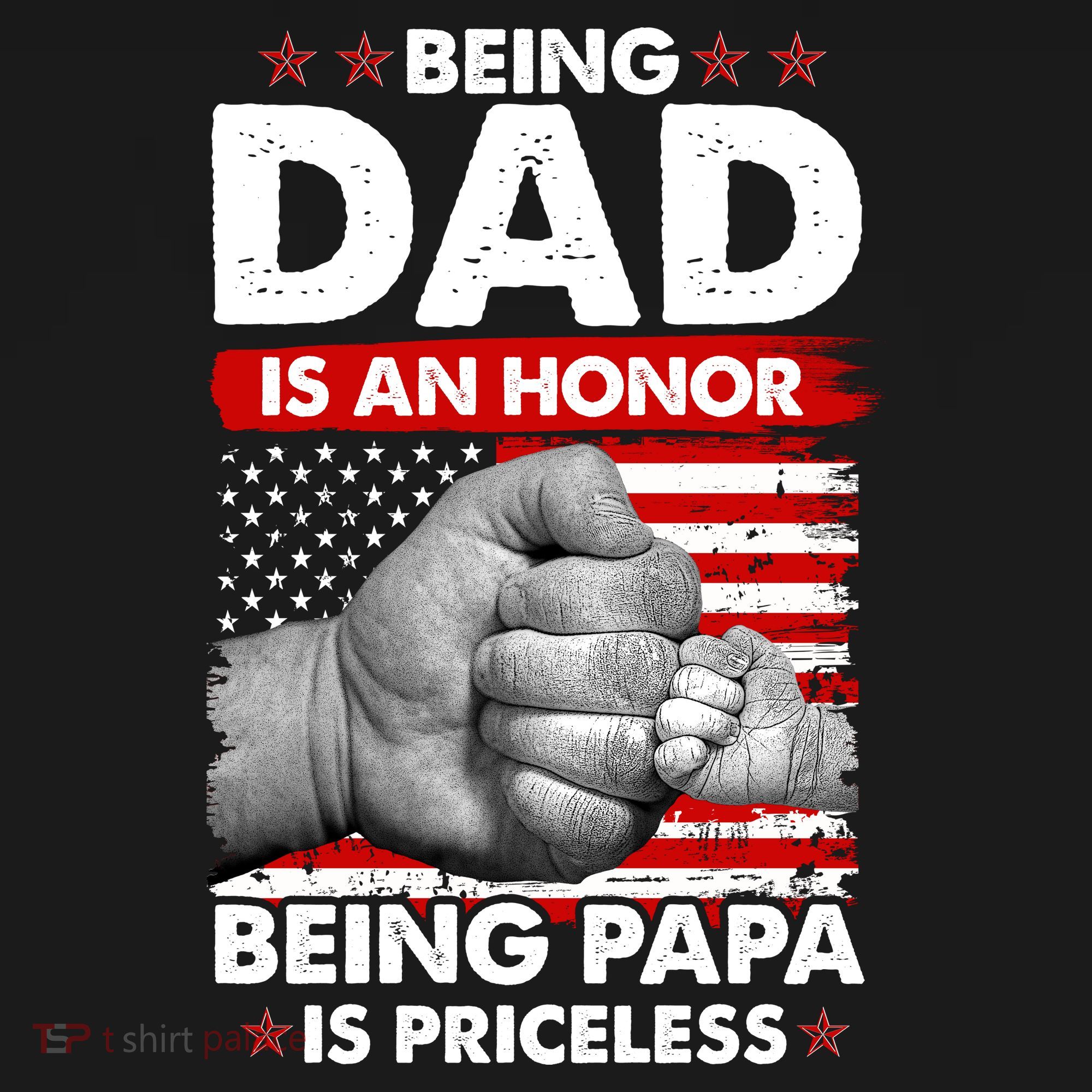 Being Dad Is An Honor Being Papa Is Priceless USA American Flag Women's Tank Top