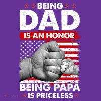 Being Dad Is An Honor Being Papa Is Priceless USA American Flag Long Sleeve Shirt thumb 2
