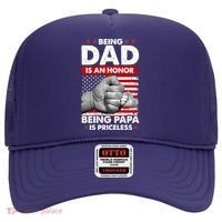 Being Dad Is An Honor Being Papa Is Priceless USA American Flag Hat thumb 0
