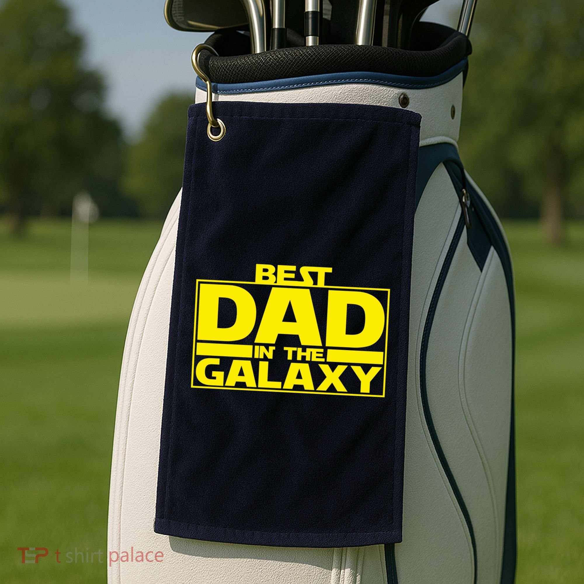 Best Dad In The Galaxy Father's Day Gift Golf Towel