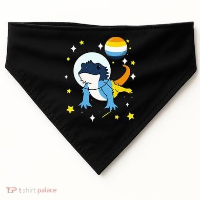 Bearded Dragon In Space Aroace USA-Made Doggie Bandana