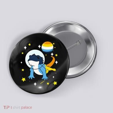 Bearded Dragon In Space Aroace Button