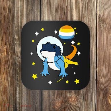 Bearded Dragon In Space Aroace Coaster